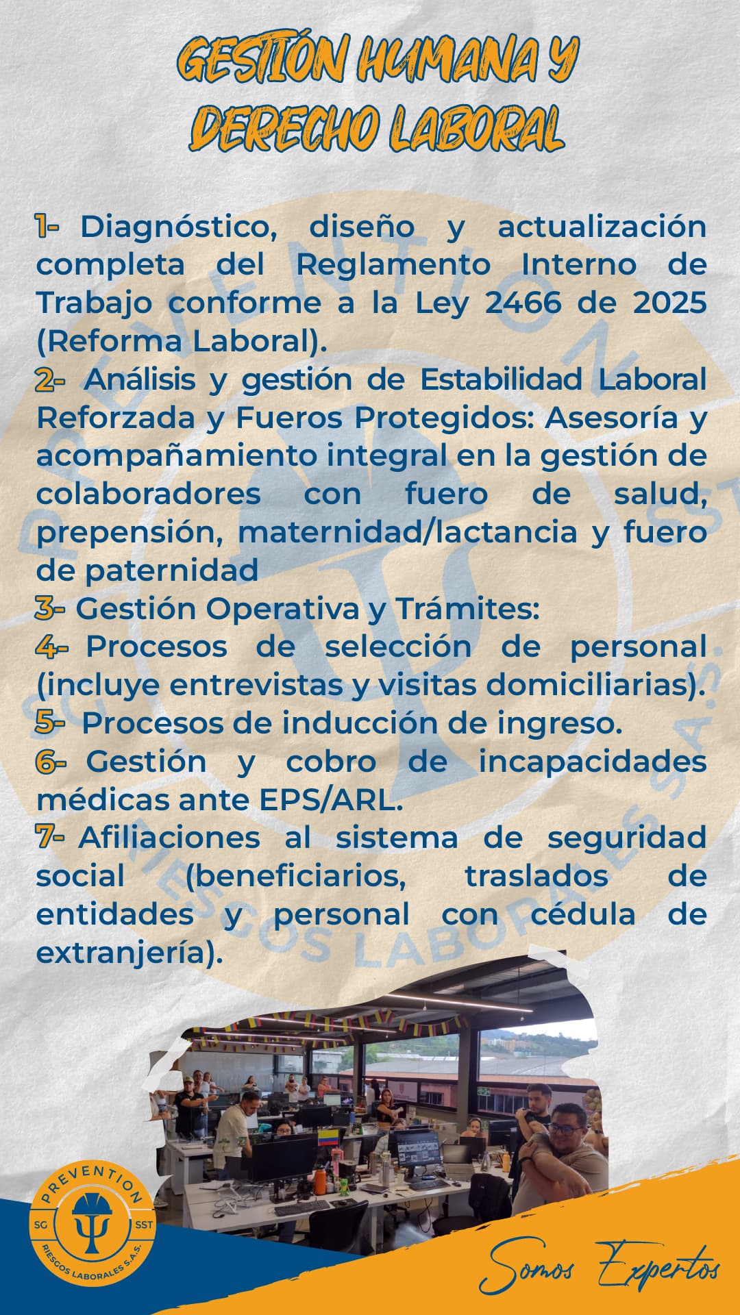 Portafolio de servicios Prevention Riesgos Laborales, lámina 1